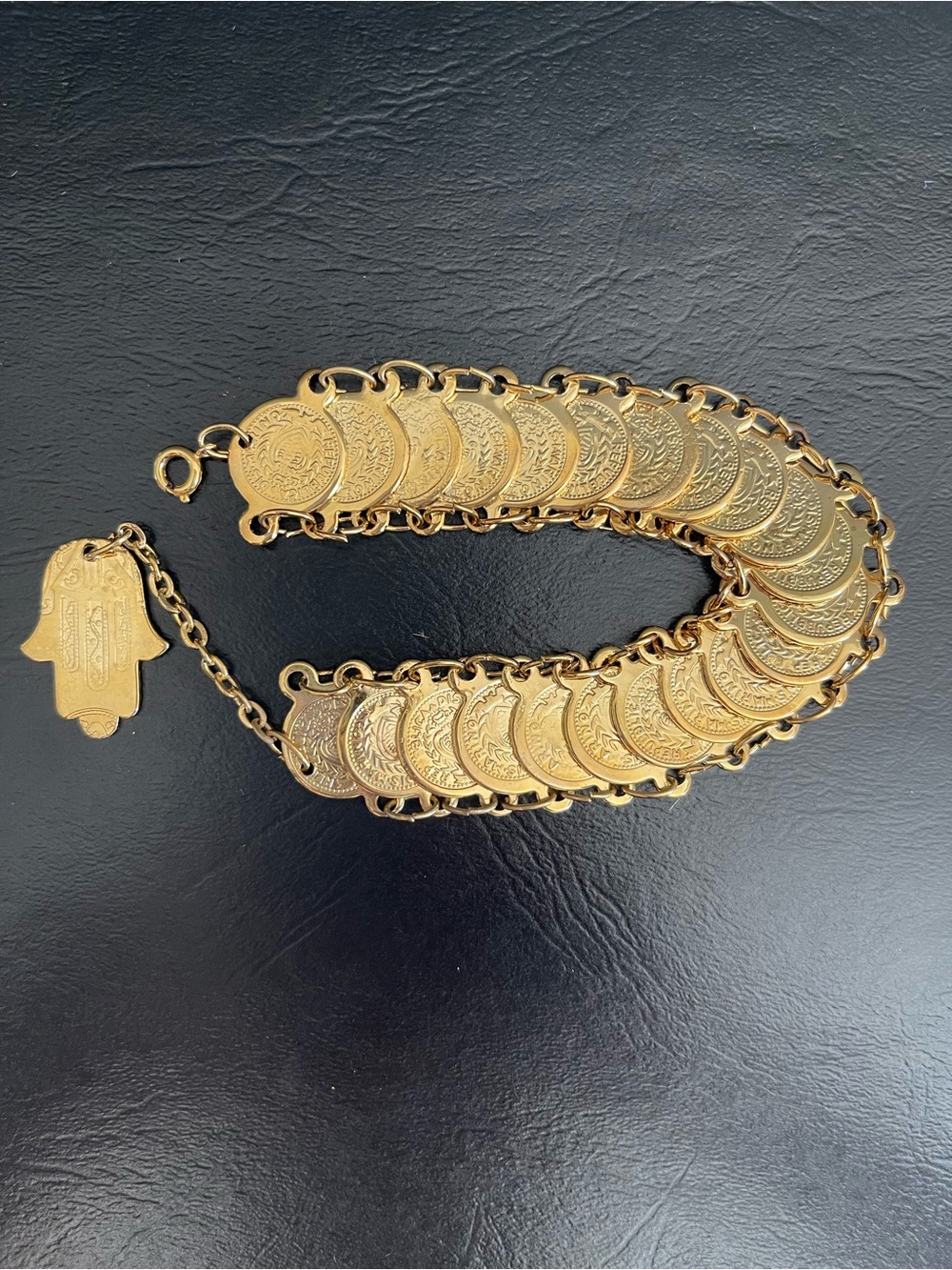 Vintage San Marino Republic gold tone coin Bracelet.